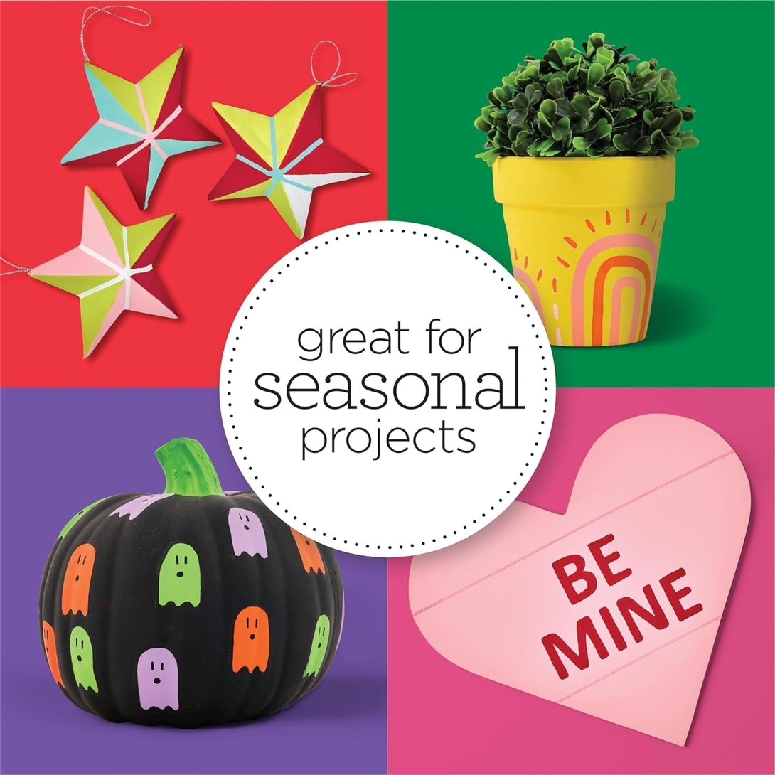 Apple Barrel, Vibrant Spectrum Collection Acrylic Craft Paint, PROMOABIII, 2 Fl Oz Each, 16 Assorted Matte Colors, 16 Count