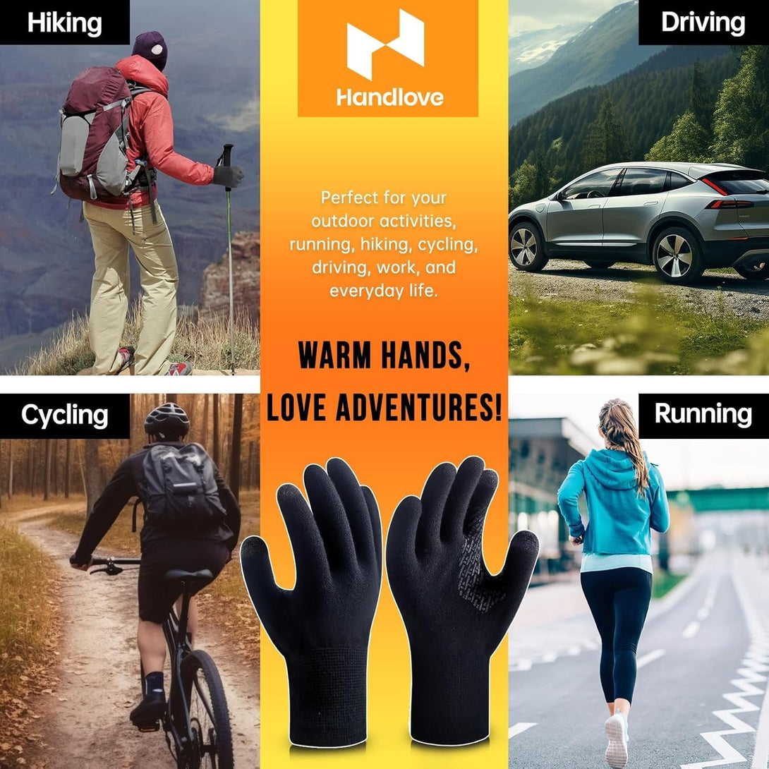 Ultra-Thin Liner Gloves, Touchscreen Weather Warm Knit Winter Glove for Hiking, Running, Driving, Magic Gloves