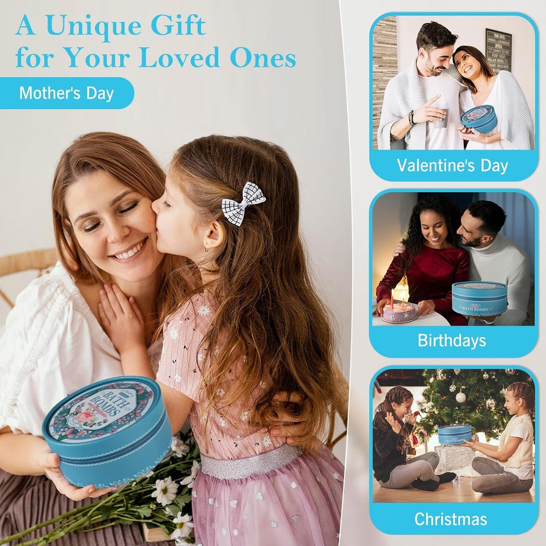 Mother'S Day Bath Bombs Set, 7 Packs Bubble Fizzies Relaxation with Shea Butter, Dry Skin Moisturize, Birthday, Idea for Women, Wife, Girlfriend