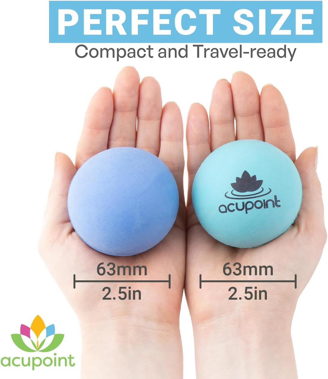 Physical Massage Therapy Ball Set - Ideal for Yoga, Deep Tissue Massage, Trigger Point Therapy and Myofascial Release Physical Therapy Equipment