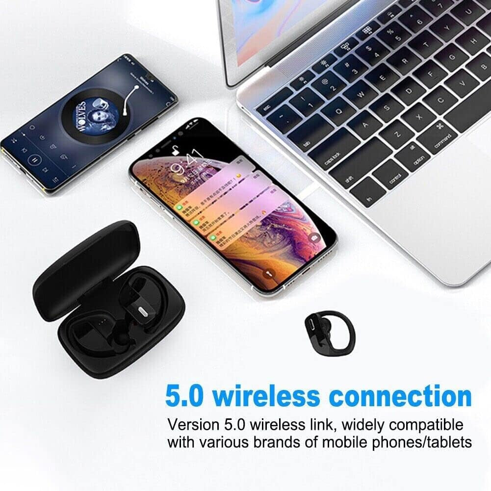 Wireless Earbuds Bluetooth Headphones 48Hrs Play Back Sport Earphones with LED Display Over-Ear Buds with Earhooks Built-In Mic Headset for Workout