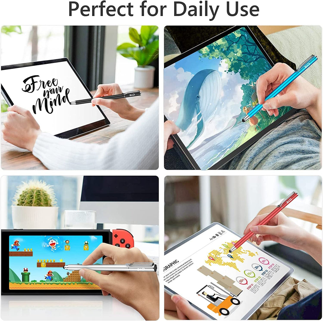 (2 Pcs)[0.18-Inch Fine Tip ] Stylus Touch Screen Pens 5.5" L Perfect for Drawing Writing Gaming Compatiable with Apple Ipad Iphone Samsung Tablets and All Other Touch Screens