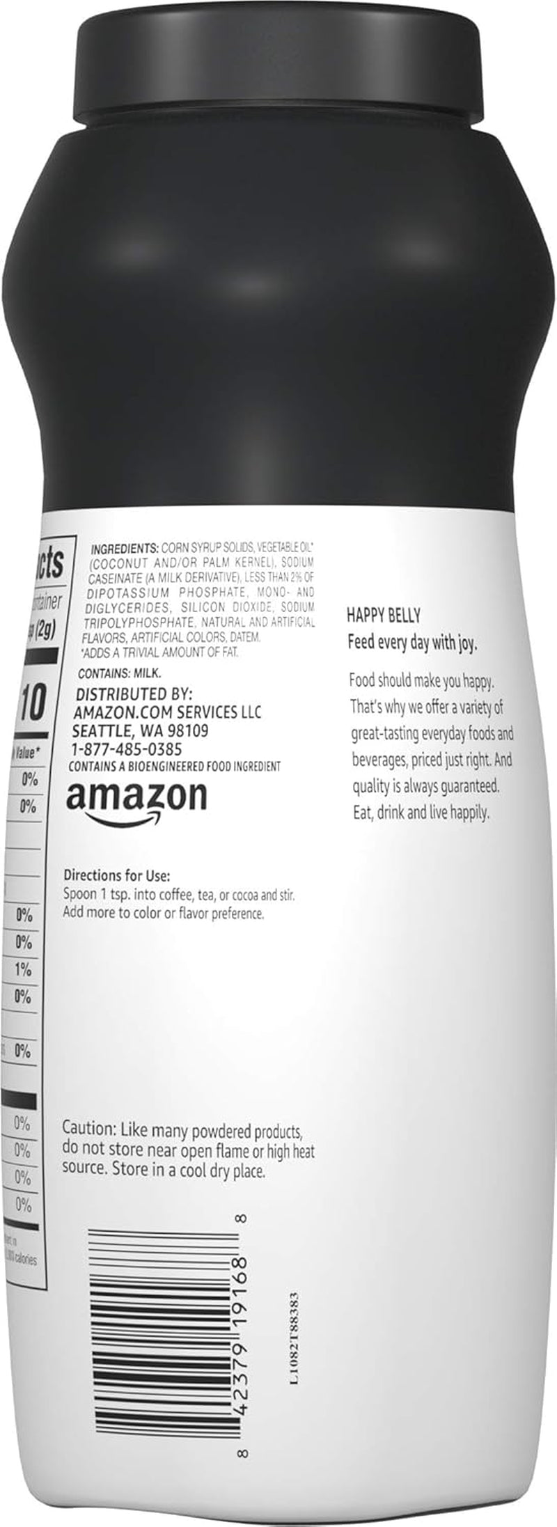 Amazon Brand - Happy Belly Powdered Non Dairy Original Coffee Creamer (Fat Free), 16 Ounce (Pack of 3)
