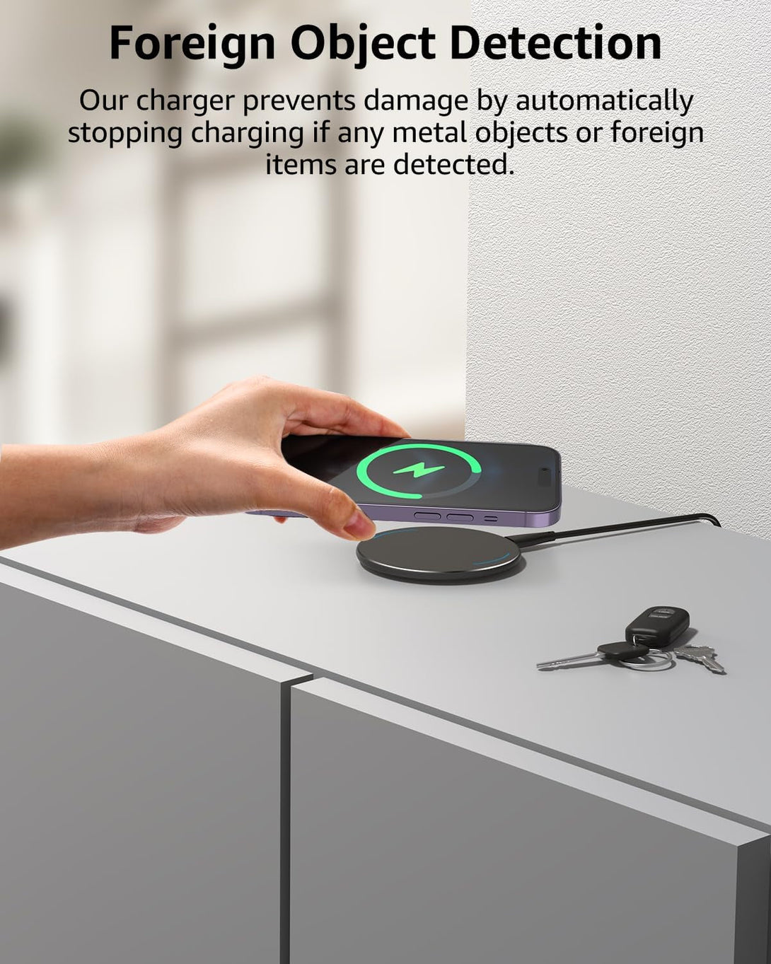 TOZO 2025 Upgraded Wireless Charger 15W Max Fast Wireless Charging Pad Compatible with Iphone 16/16 Plus/16 Pro Max /15/14/13/SE/12 Series, Samsung Galaxy S24/S23/S22 Series (No AC Adapter), Black
