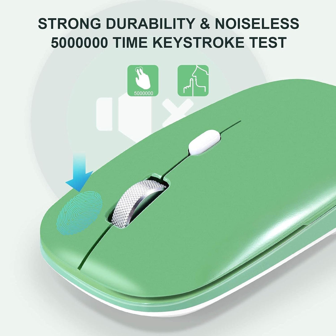 PINKCAT Wireless Mouse, 2.4G Slim Silent Cordless Mouse with USB Receiver, 3 Adjustable DPI Portable Optical Wireless Computer Mice for Laptop, PC, Notebook, Computer, Desktop, Mac (Green)