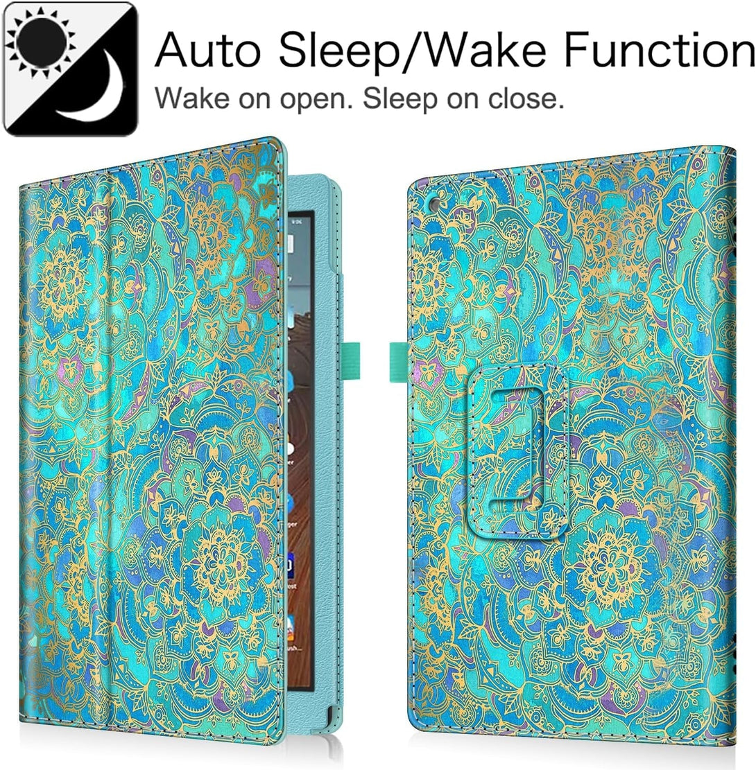 Fintie Folio Case for Amazon Fire HD 10 Tablet (Compatible with 7Th and 9Th Generations, 2017 and 2019 Releases) - Premium PU Leather Slim Fit Stand Cover with Auto Wake/Sleep, Shades of Blue