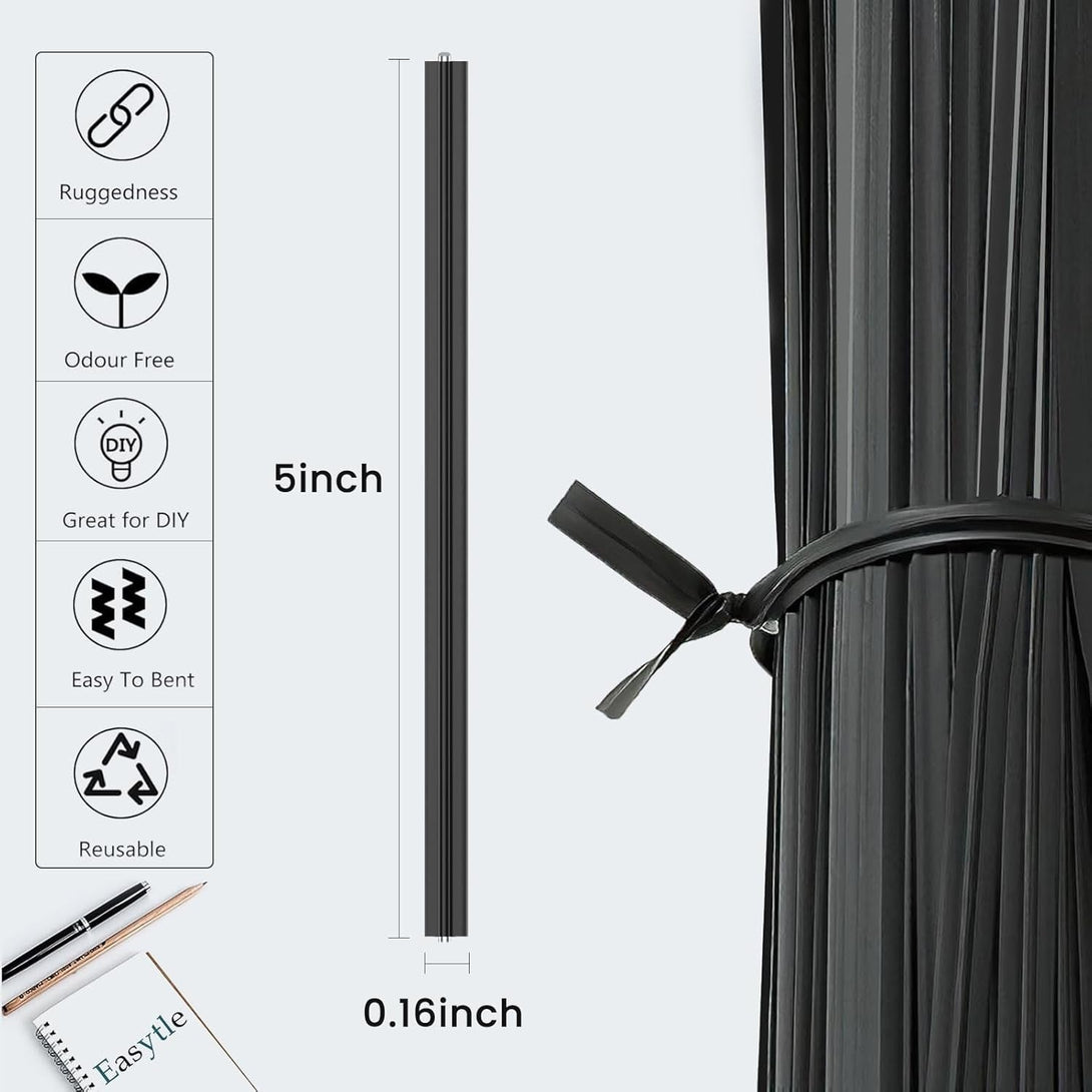 400 Pcs Twist Ties for Bags 5" Cable Ties Bag Twist Ties for Cord Twist Bread Ties Reusable Black Plastic Coated Ties Heavy Duty Bread Ties Twist Wire Ties for Household and Office Use