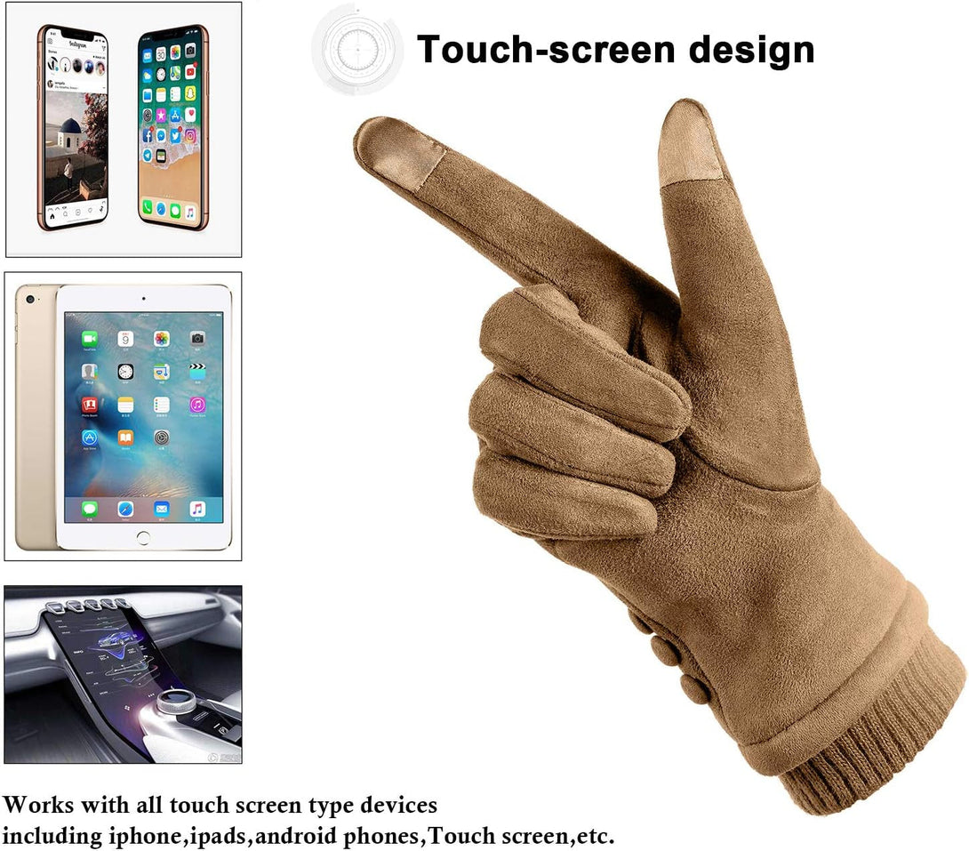 Women'S Winter Touch Screen Texting Phone Windproof Gloves - Fleece Lined, Thick Warm Gloves