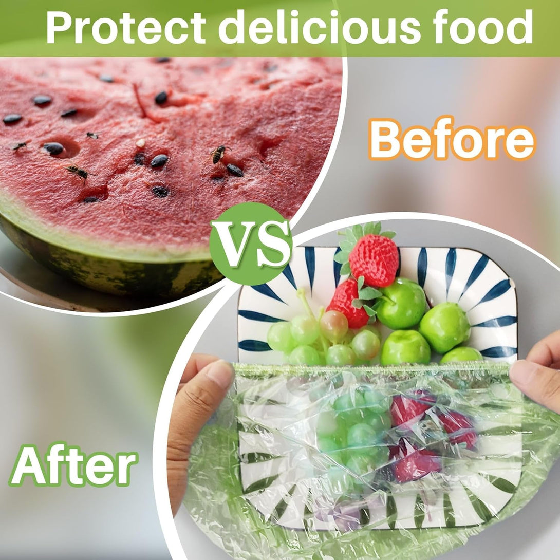 60Pcs Bowl Covers Reusable - Plastic Bowl Cover Elastic Fresh Keeping Bags Wrap Reusable Plastic Stretch Elastic Food Storage Covers Sourdough Baking Bread Proofing Rising（3 Sizes）