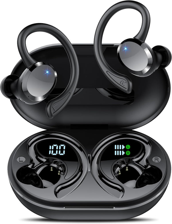 Wireless Earbuds, Earbuds Bluetooth 5.4, Bluetooth Headphones 68Hrs Playtime Sport Earphones with LED Display ENC Noise Cancelling Mic, IPX7 Waterproof Earphones with Hook for Sports/Workout/Running