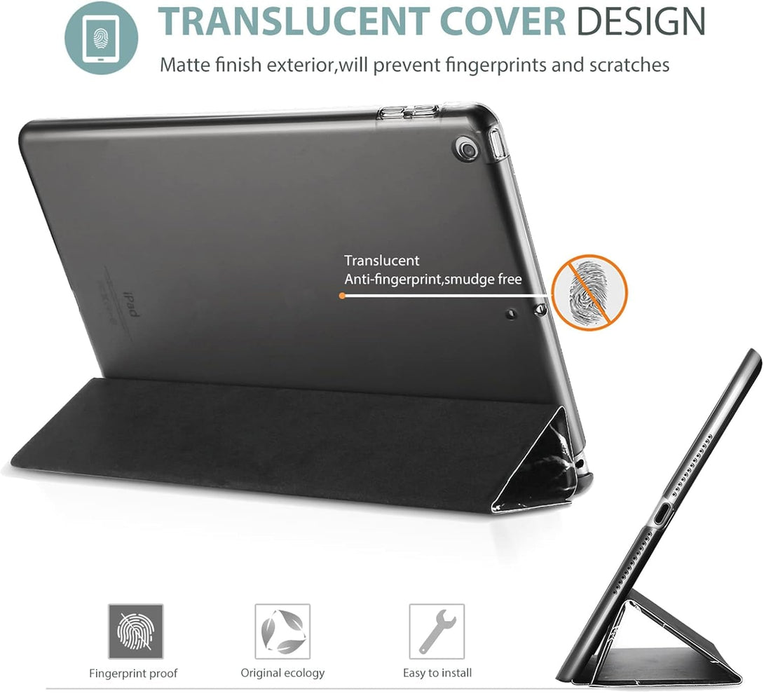Procase Smart Case for Ipad 9.7 Inch Ipad 6Th/5Th Generation 2018 2017(Model: A1893 A1954 A1822 A1823), Ultra Slim Lightweight Stand Cover with Translucent Frosted Back -Blackmarble