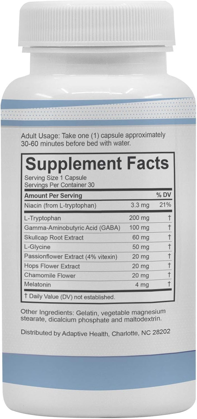 Luminite Sleep Support - Nighttime Sleep Aid Supplement - L-Tryptophan, Melatonin, Chammomile - Non Habit Forming, 30 Count