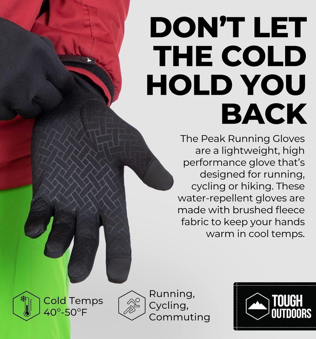Tough Outdoors Running Gloves - Touch Screen Ski Glove Liners - Men'S Winter Gloves - Glove Liners for Cold Weather