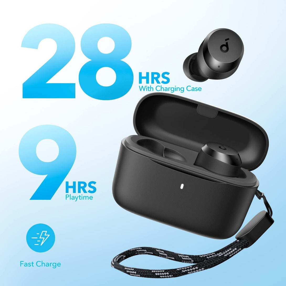 Soundcore by Anker A20I True Wireless Earbuds, Bluetooth 5.3, App, Customized Sound, 28H Long Playtime, Water-Resistant, 2 Mics for AI Clear Calls, Single Earbud Mode