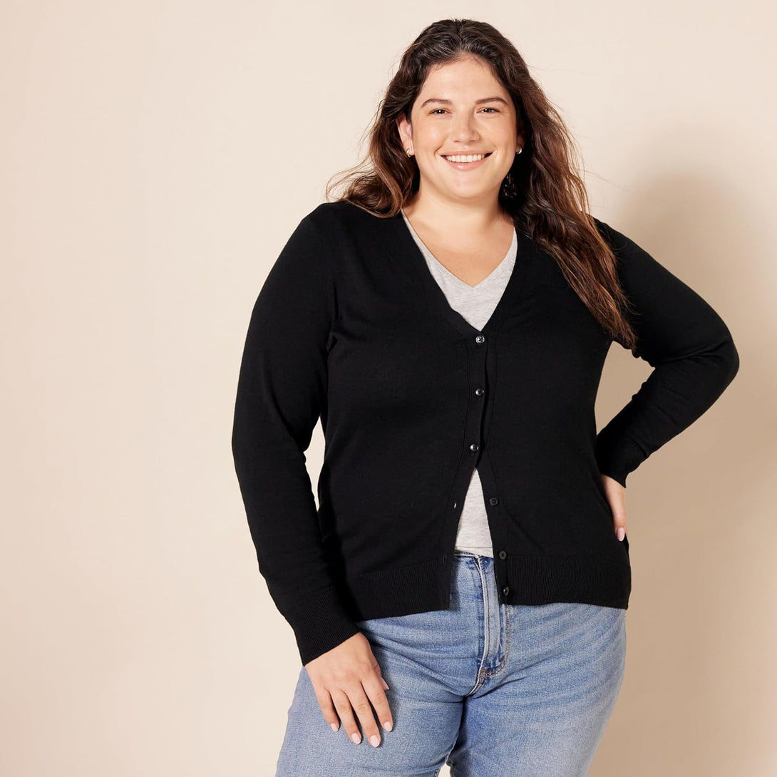 Amazon Essentials Women'S Lightweight V-Neck Cardigan Sweater (Available in plus Size)
