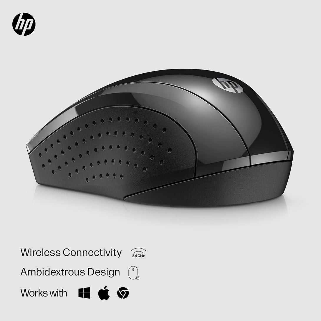HP X3000 G3 Wireless Mouse - Black, 15-Month Battery, Side Grips for Control, Travel-Friendly, Blue LED, Powerful 1600 DPI Optical Sensor, Compatible with Wins Pc/Laptop, Mac, Chromebook (683N7AA)