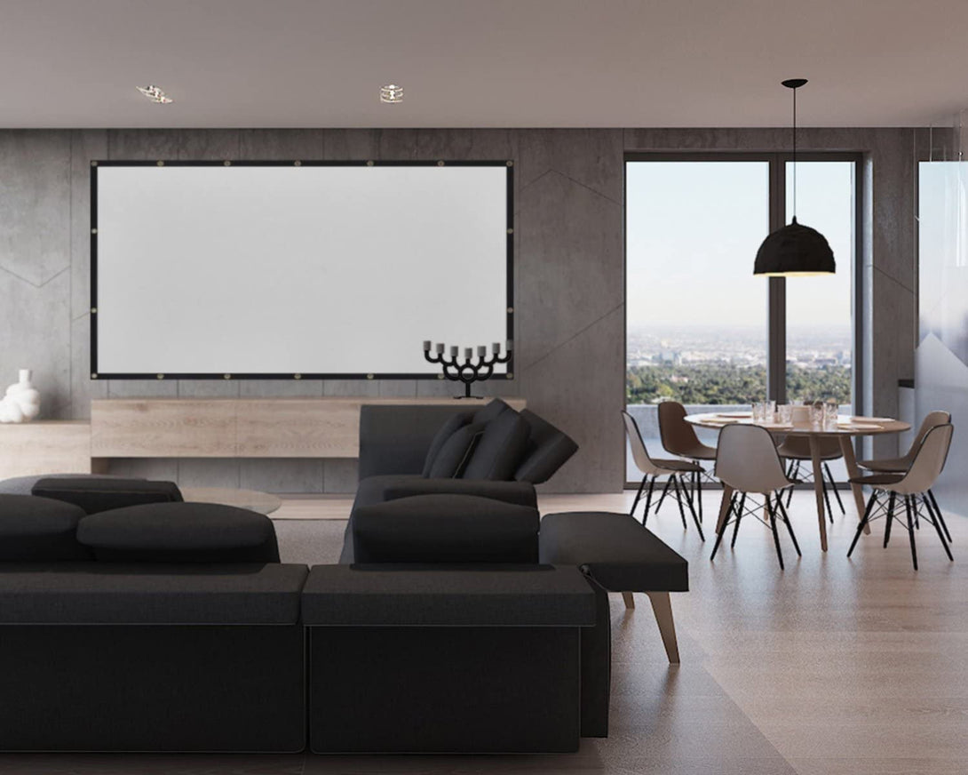 120 Inch Projector Screen 16:9 Foldable Anti-Crease Portable Projector Movies Screens for Home Theater Outdoor Indoor Support Double Sided Projection