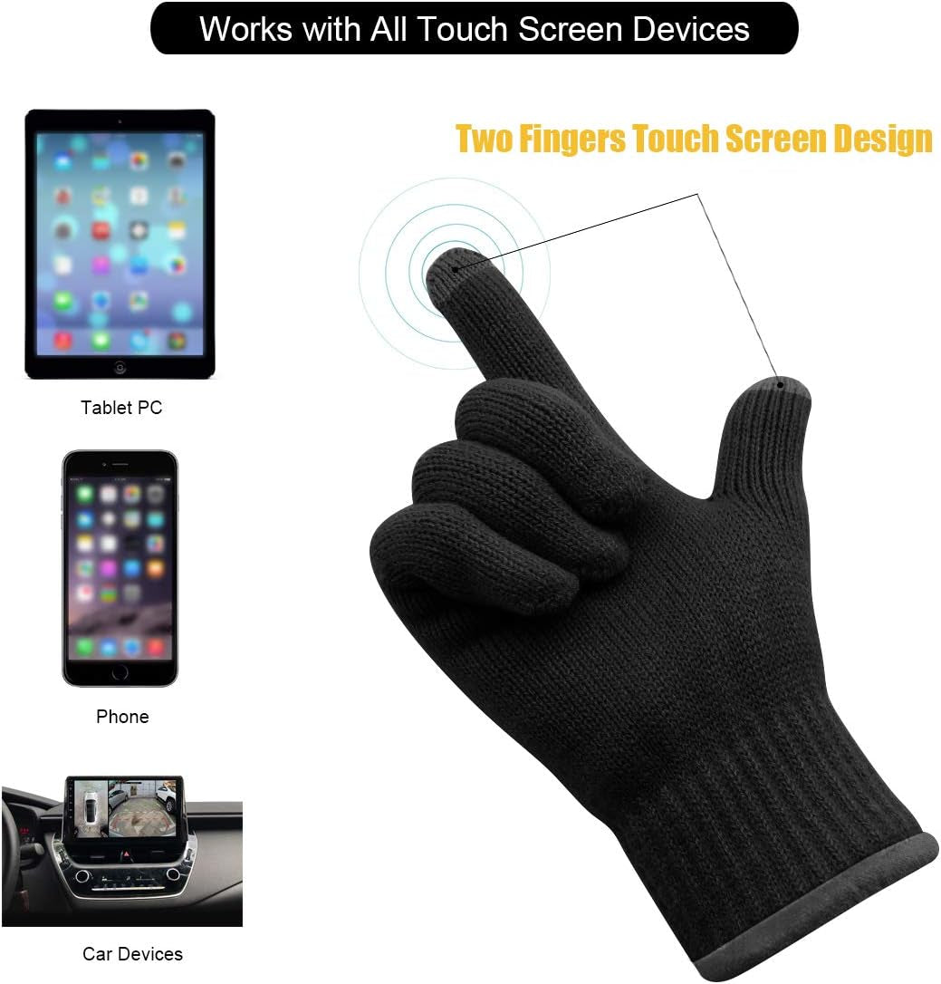 Winter Gloves Touchscreen Warm Knitted Gloves Work Outdoor Camping Hiking Running Cycling Driving for Men and Women