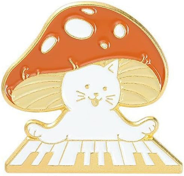 Cute Murshroom Cartoon Brooch Pin for Women Teen Girls Guitar Knife Electronic Piano Enamel Lapel Brooches Pins Lovely Friendship Jewelry Gifts for Badges Clothes