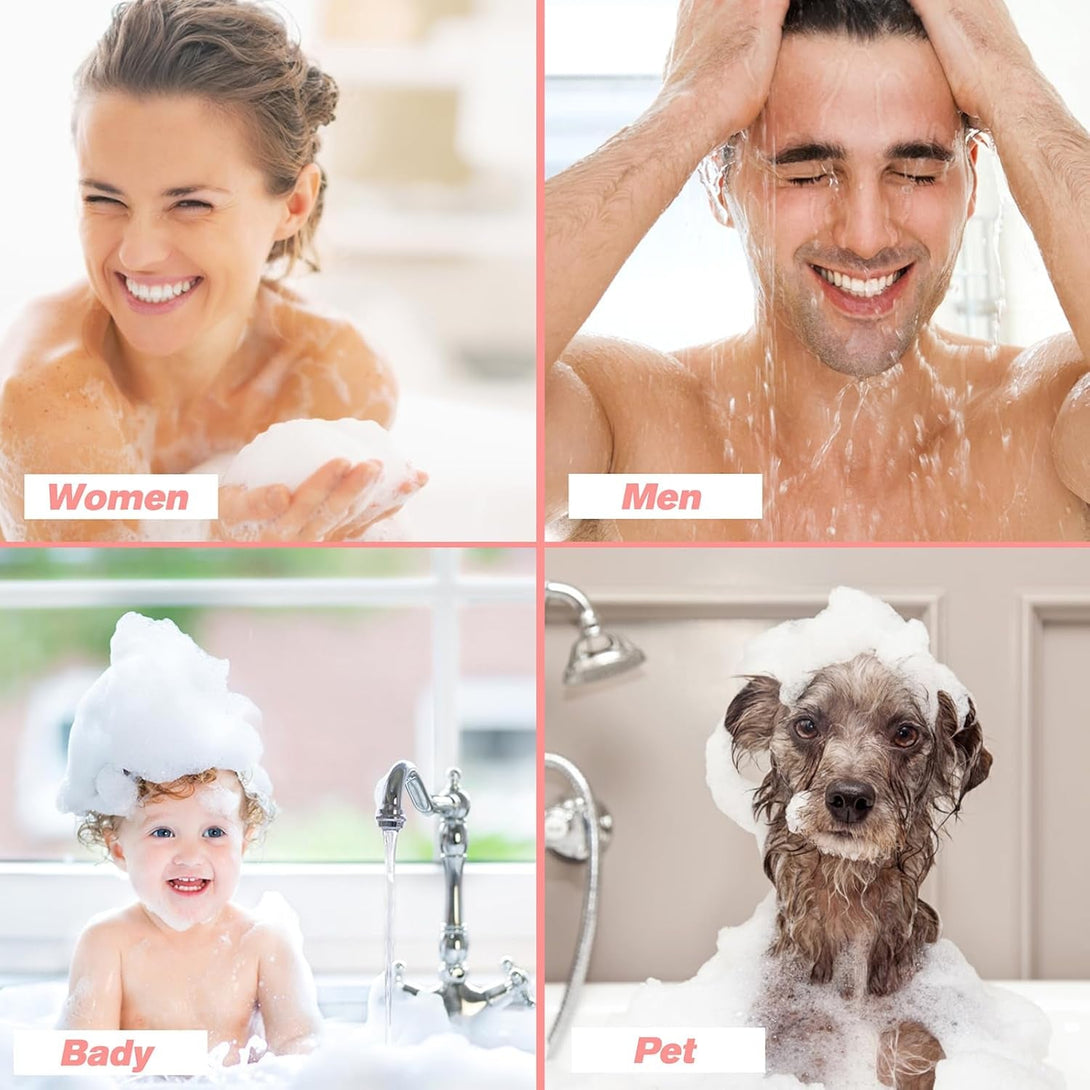 Silicone Body Scrubber, 2 in 1 Body Brush & Hair Scalp Brush for Shower and Bath, Easy Clean, Lathers Well, Stimulating Blood Circulation More Hygienic than Loofah,Women Men.Purple,Green