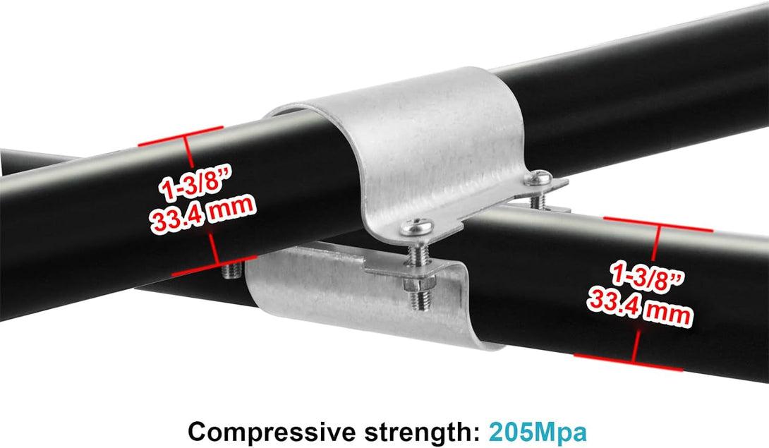 10 Set 1-3/8" Greenhouse Cross Grid Connector, Pipe Clamps for Chain Link Fence