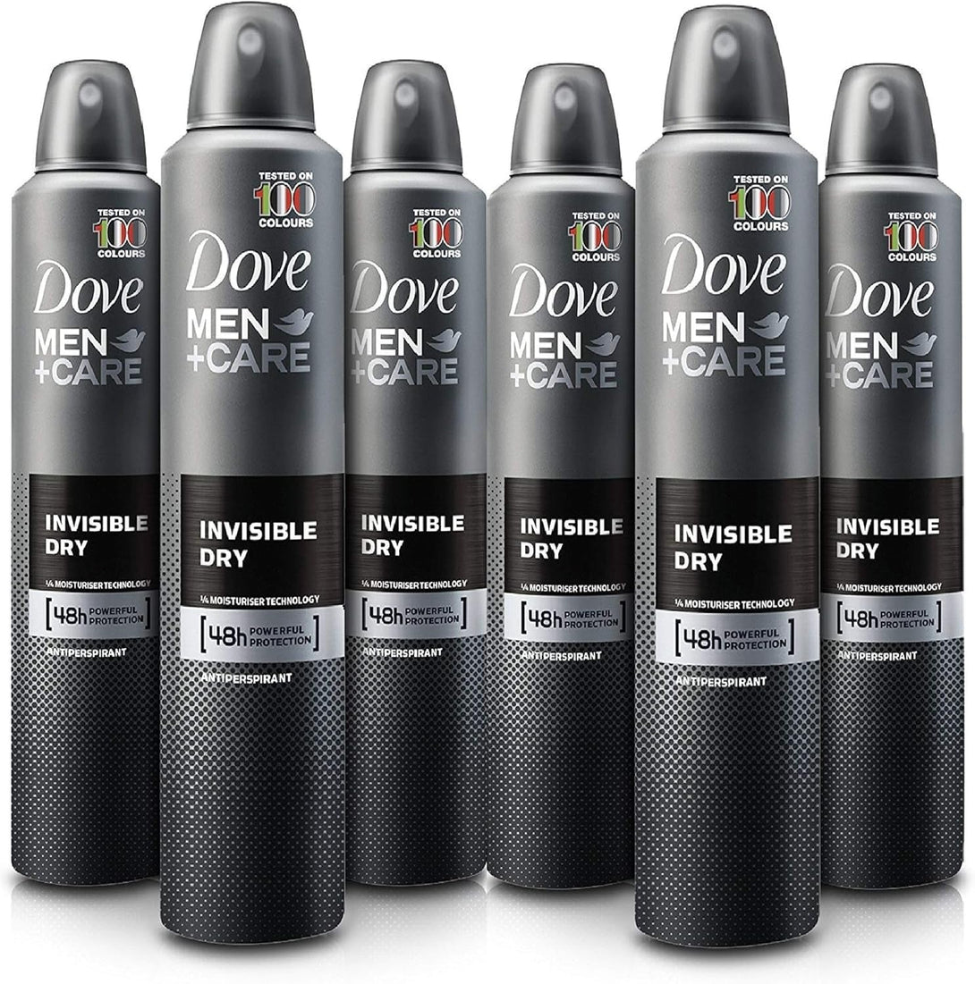 6 Cans of Dove Men+Care Invisible Dry 150Ml Anti-Perspirant Anti-Transpirant Spray