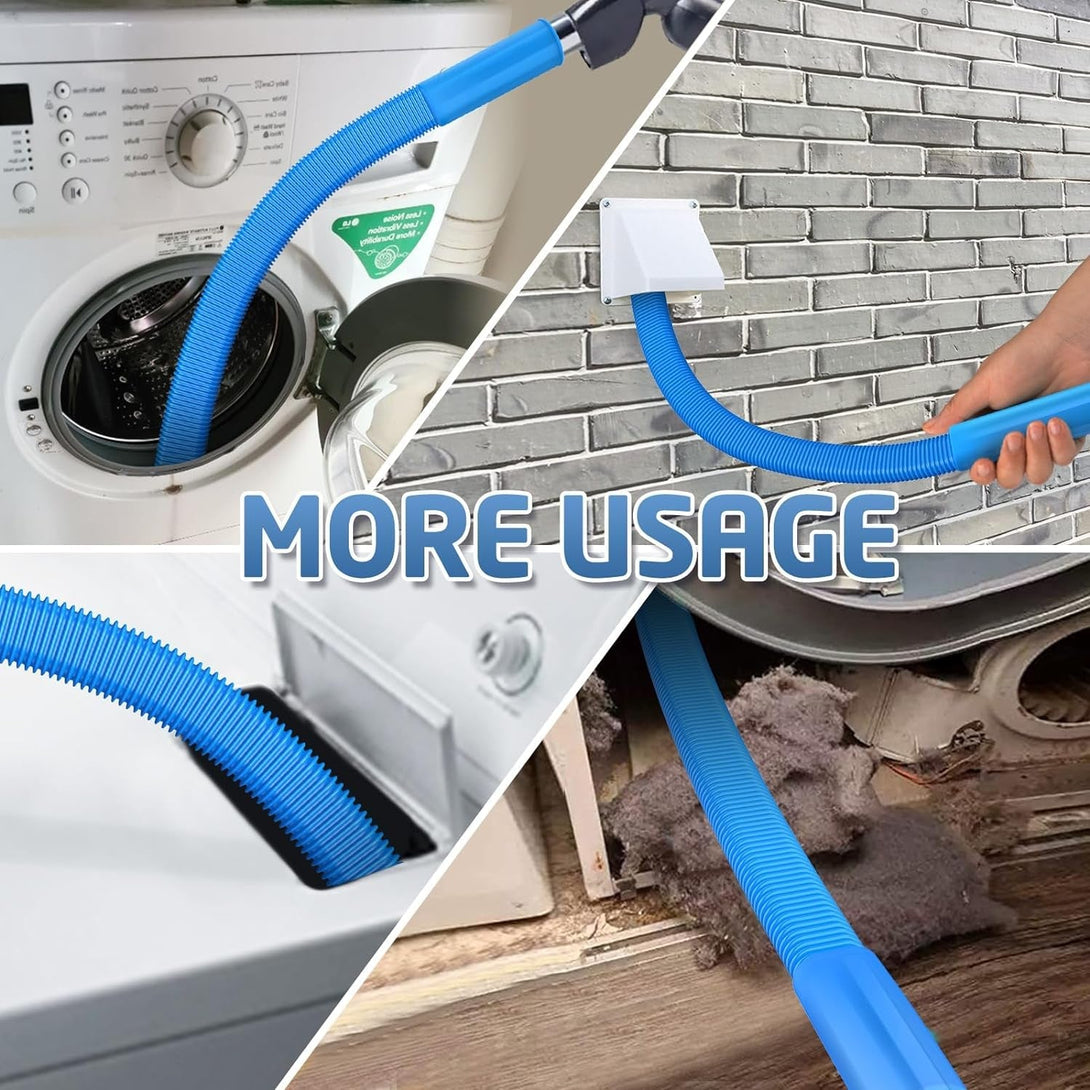 2 Pieces Dryer Vent Cleaner Kit Compatible with All Vacuum Cleaner, Dryer Lint Brush and Vacuum Hose Attachment with Stretch Universal Connector, Quickly Lint Remover
