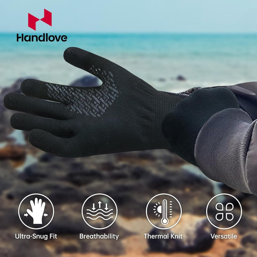 Ultra-Thin Liner Gloves, Touchscreen Weather Warm Knit Winter Glove for Hiking, Running, Driving, Magic Gloves