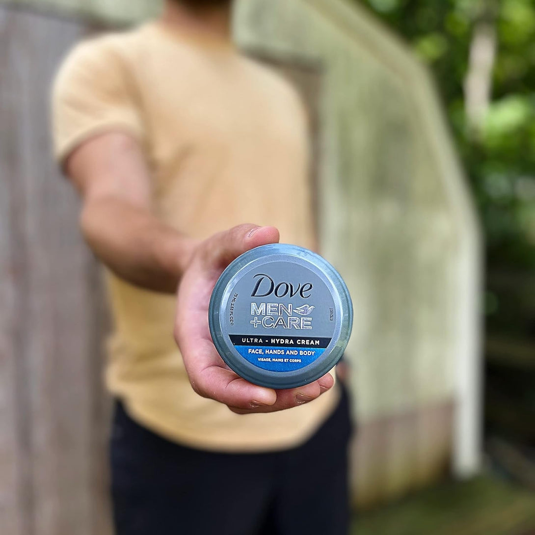 Dove Men+Care Ultra Hydra Cream, Face, Hands and Body Care, All Skin Types, 6 Pack of 2.53 Oz Each