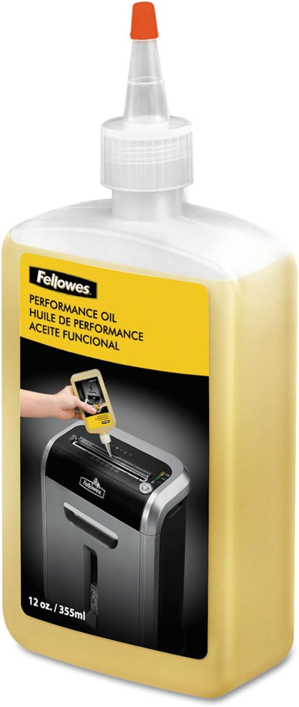 Fellowes Powershred Performance Shredder Oil, 12 Oz. Extended Nozzle Bottle (35250) (Pack of 1)