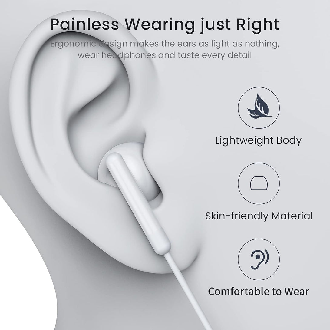 USB C Headphones for Iphone 16 15 Pro Max plus Ipad Pro USB C Earphones with Microphone Volume Control USB C Wired Earbuds USB Type C Earphone for Google Pixel 8 7 6A 5 Samsung S24 S23 S22 S21 S20 A55