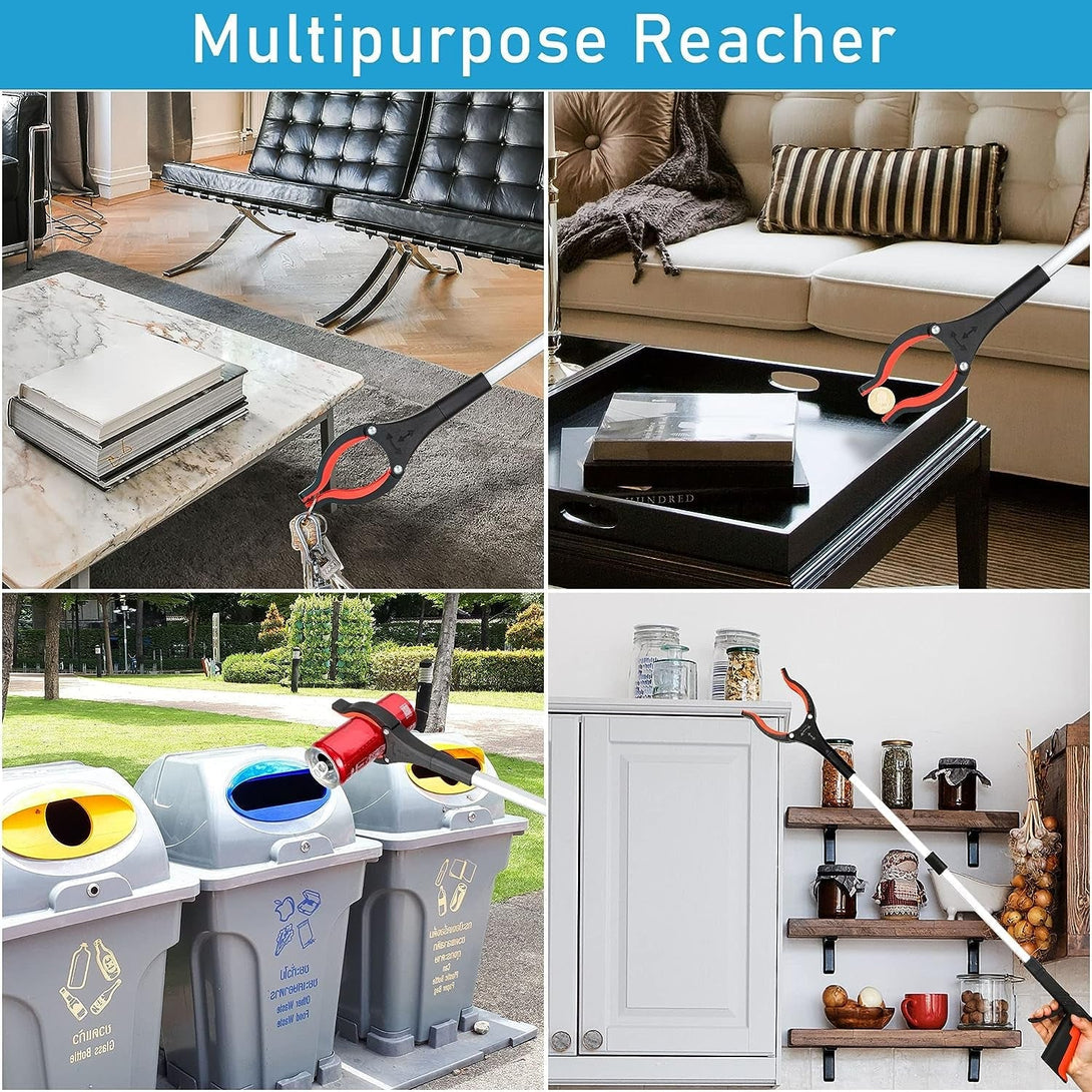 2025 Upgrade Grabber Reacher Tool, 360° Rotating Head, Wide Jaw, 32" Foldable, Trash Claw Grabbers for Elderly, Reaching Tool for Trash Pick up Stick, Litter Picker, Arm Extension (Orange3)
