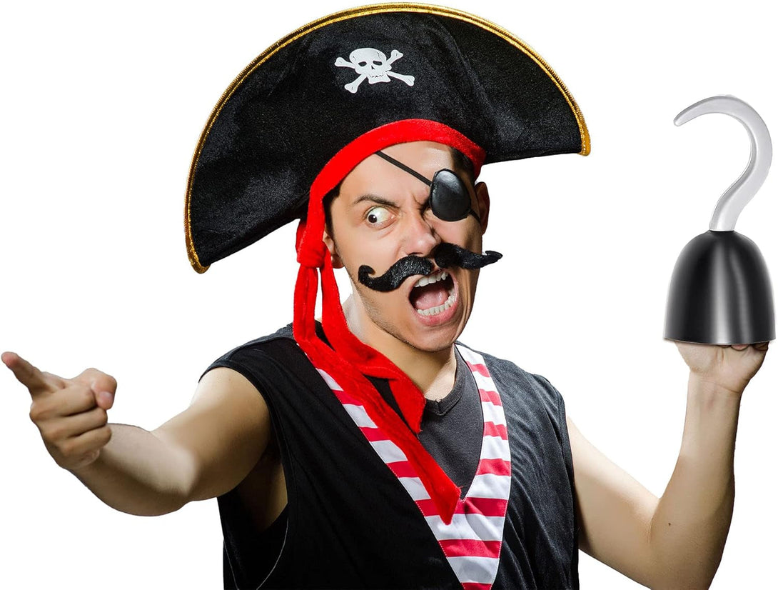 12 Pieces Pirate Hooks Captain Hook Plastic Hand Hook for Halloween Decoration Pirate Theme Party Costume Accessory Cosplay Party Supplies