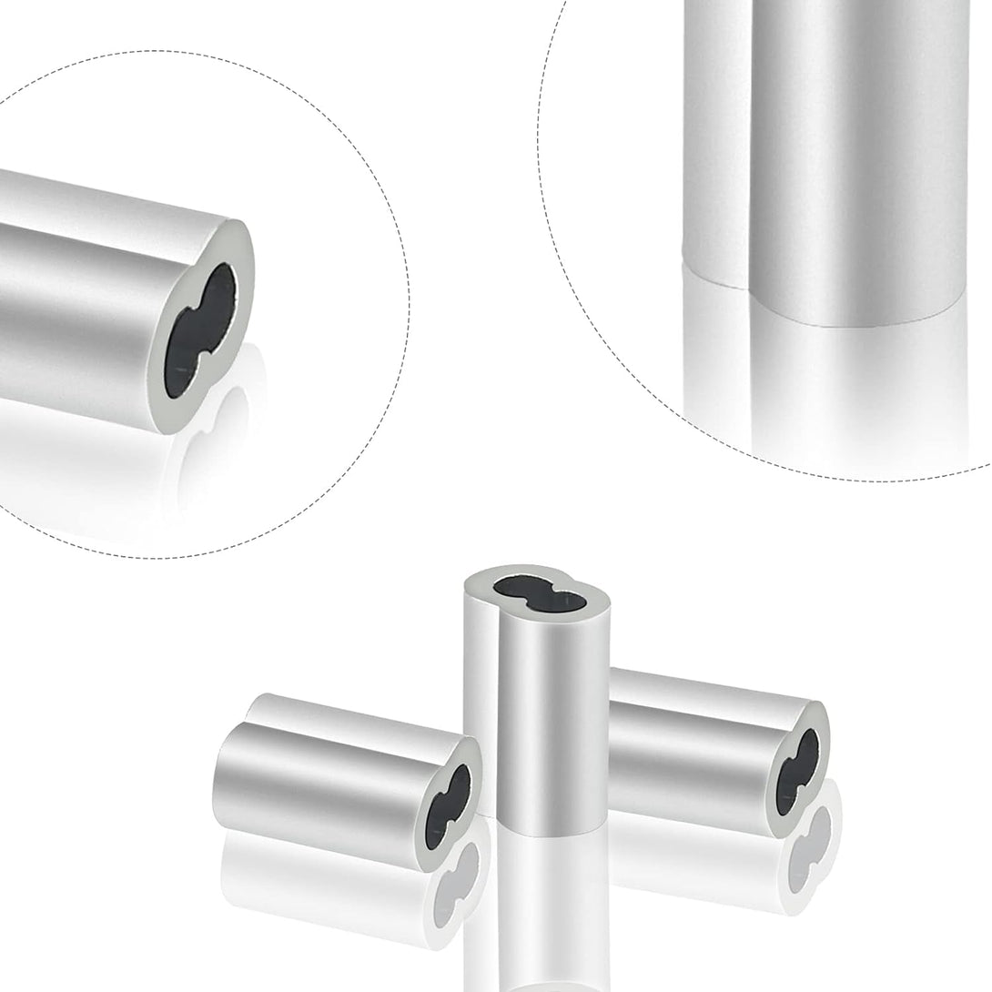 200 Pcs Aluminum Crimping Loop Sleeve 1/16", Cable Ferrule Wire Rope Sleeves Loop Sleeve (200 Pcs)