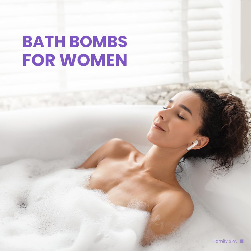 Bath Bombs Gift Set for Women, BODY & EARTH 10 X 3.5 Oz Essential Oils Lavender Handmade Birthday Gift Idea for Family, Women, Men, Mothers Day Gifts for Mom