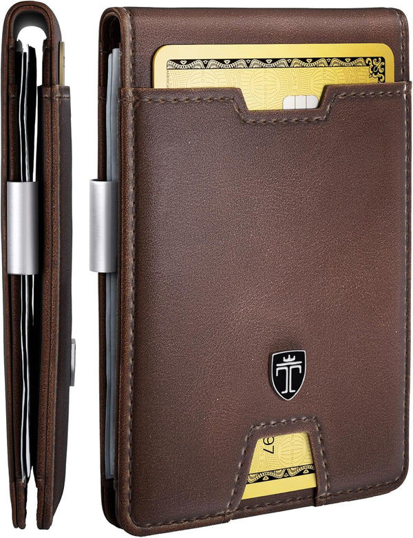 TRAVANDO Mens Slim Wallet with Money Clip AUSTIN RFID Blocking Bifold Credit Card Holder for Men with Gift Box