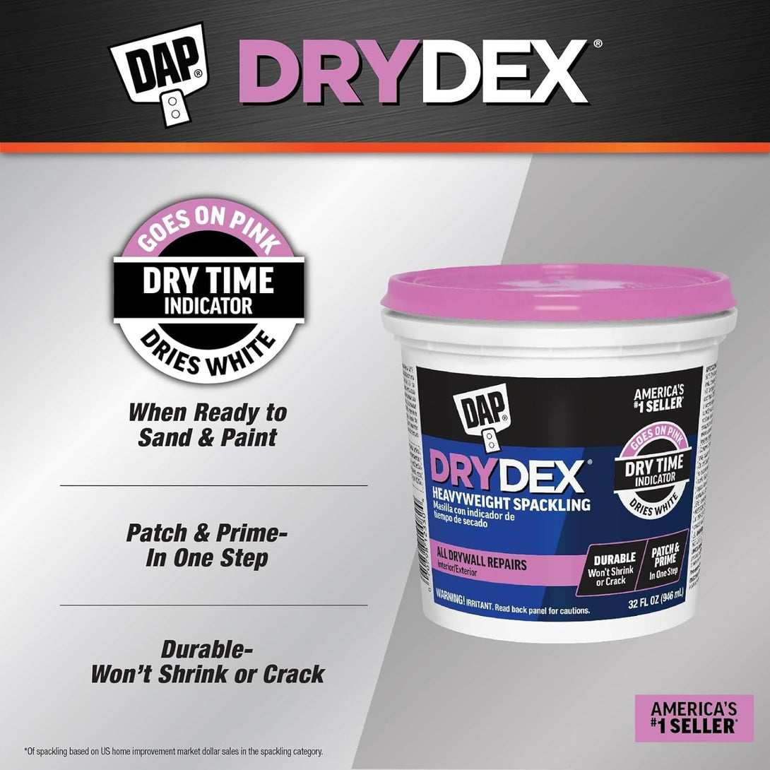 1 Qt Dap 12330 Drydex Interior/Exterior Spackling, White