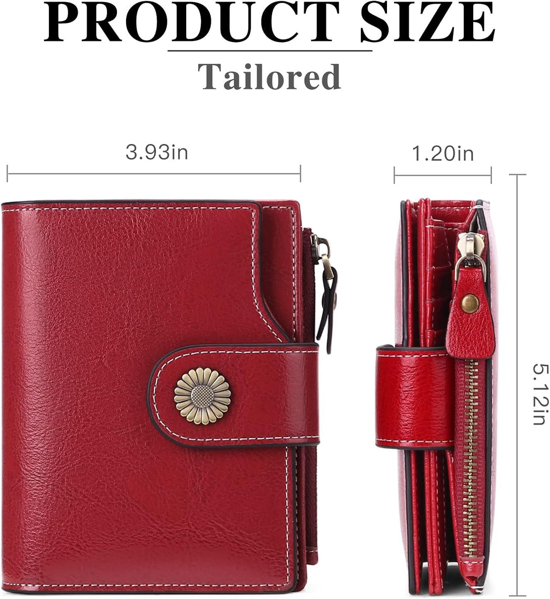 FALAN MULE Small Wallet for Women Leather Bifold Compact Small Womens Wallet with RFID Blocking