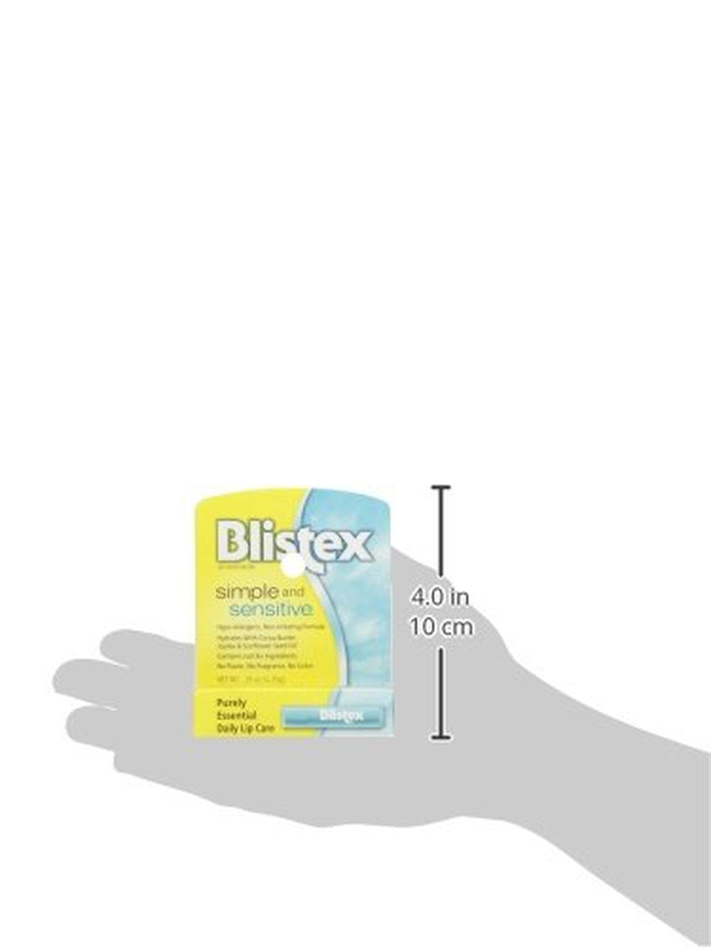 Blistex Simple & Sensitive Lip Balm, 0.15 Ounce Tube – Hypo-Allergenic Unflavored Lip Balm, Gentle Lip Moisturizer for Dry Lips, Contains Shea & Cocoa Butter