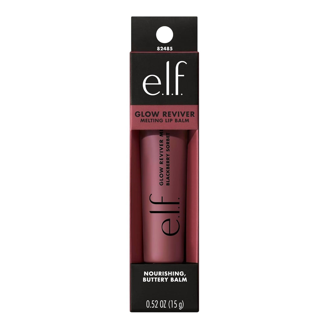 E.L.F. Glow Reviver Melting Lip Balm, Hydrating Tinted Lip Balm for a Glossy Finish & Soft, Supple Lips, Vegan & Cruelty-Free, Blackberry Sorbet