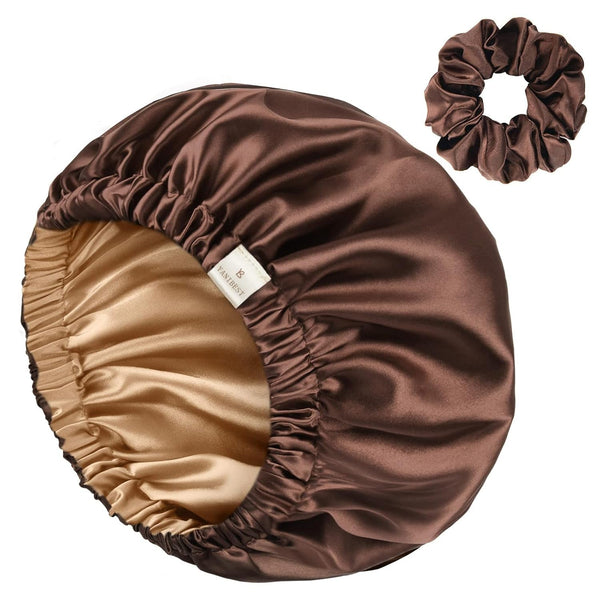 YANIBEST Double Layer Satin Bonnet Silk Bonnet Adjustable Hair Bonnet for Sleeping Bonnets for Women Curly Natural Hair Mom