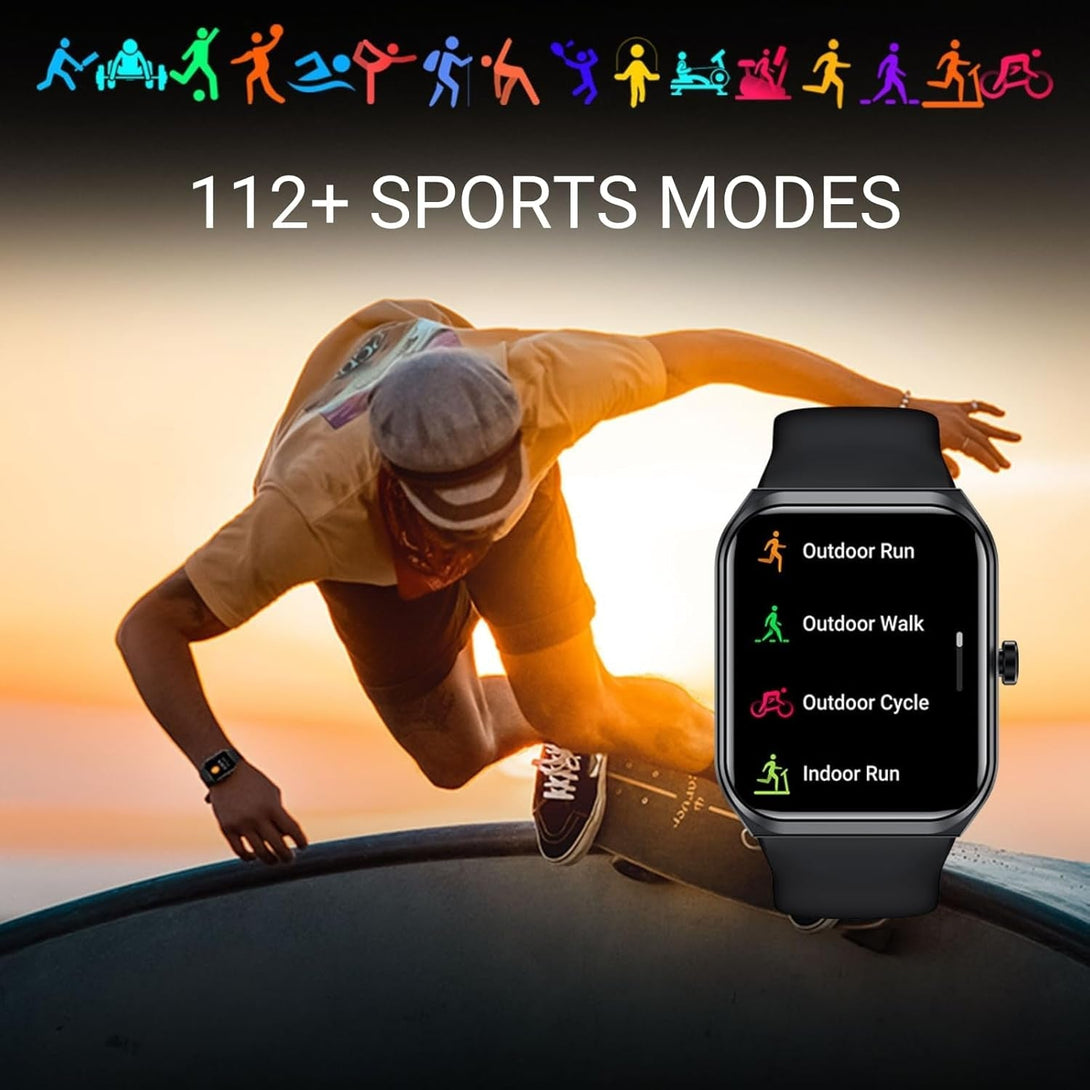 Smart Watch for Men Women, 1.95" Touchscreen Heart Rate Blood Oxygen and Sleep Monitoring, 115 Sports Modes, Waterproof, 250+ Watch Faces, Compatible with Android Ios Phone