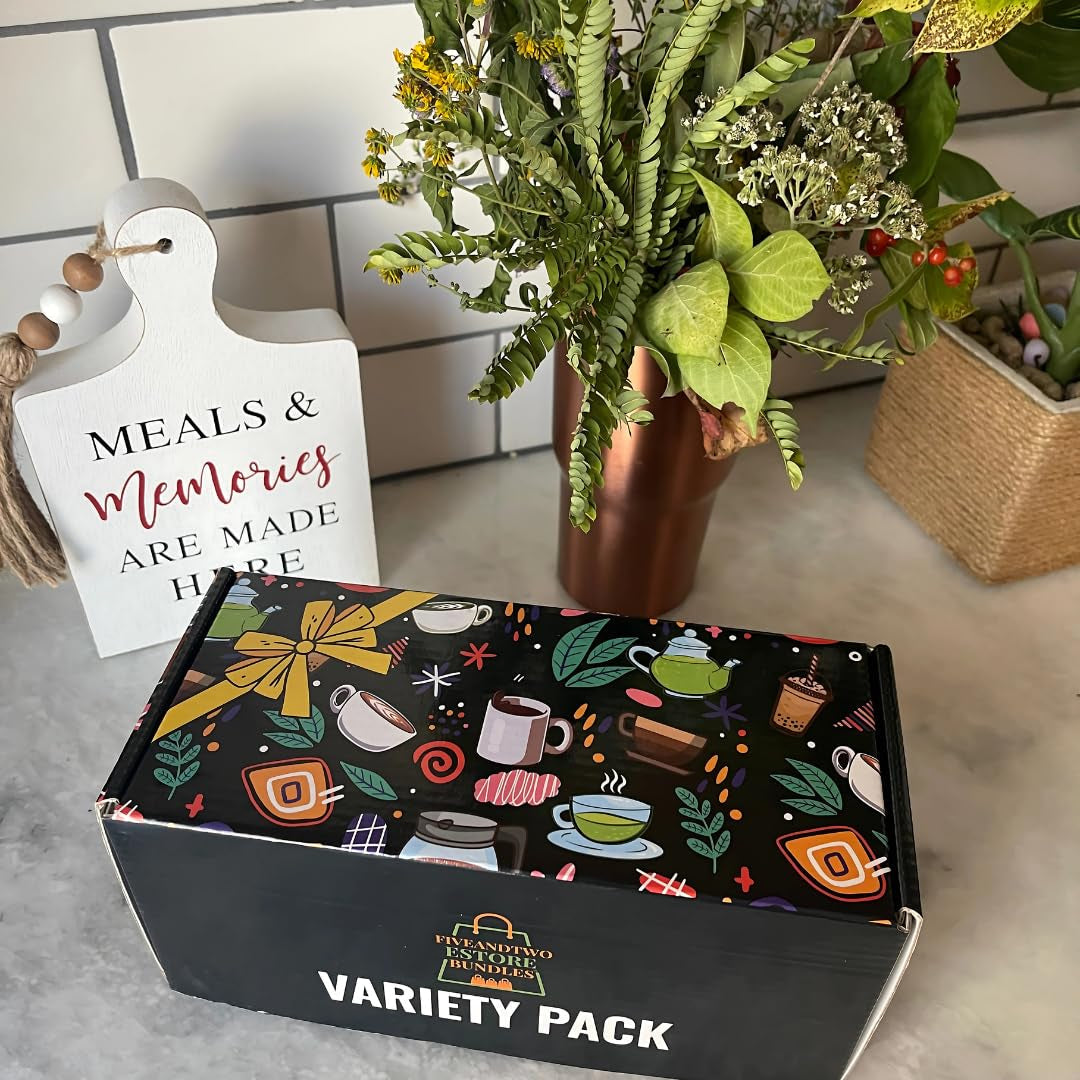 56-Piece Tea Sampler Gift Set – 14 Flavors, Premium Assorted Variety Pack with 10 Honey Sticks & Recipe Ebook – Gift for Tea Lovers, Him & Her