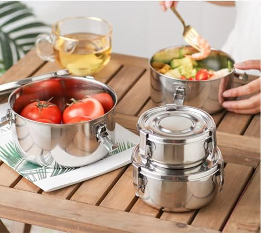 Premium Stainless Steel Food Storage Containers 304 Grade the Original Leak-Proof, Airtight, Smell-Proof - Perfect for Camping Trips, Lunches, Leftovers, Soups, Salads