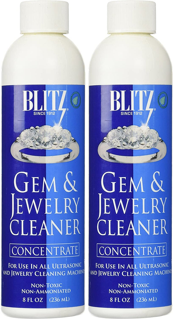Blitz 653 Gem & Jewelry Non-Toxic Cleaner Concentrate for Use in Cleaning Machines, 8 Ounces, 2-Pack