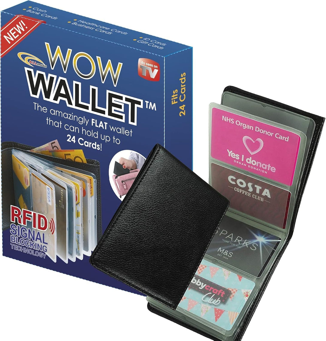 Amazing Men and Women Slim Leather Wonder Wow Wallet - Credit Card Protector - RFID Blocking Case