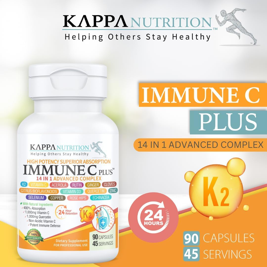 Quercetin 1,000Mg, Vitamin C 1,000Mg, Zinc 50Mg, Vitamin D3 5,000Iu, Selenium, Copper, Acerola, Ginger, Rutin, Bitter Orange, Rose Hips, Echinacea, Immune C Plus, 14 in 1 Immune C plus (90 Count)