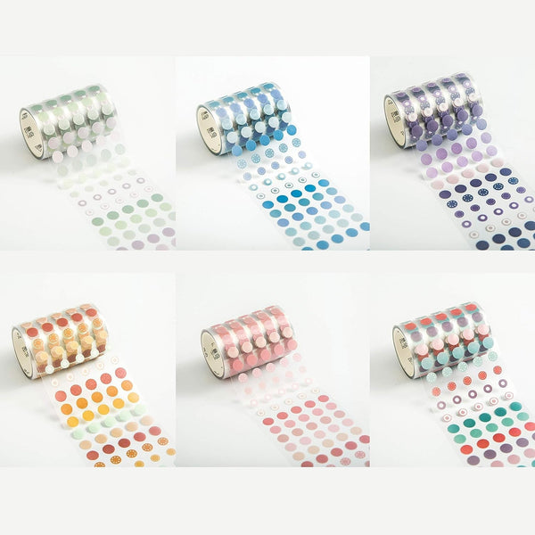 6 Rolls Circle Stickers - Colorful Circles Stickers Pack - Translucent Color Coding Dots Labels - Assorted Color Code Sticker, for Customizing Planners to Do List Calendar