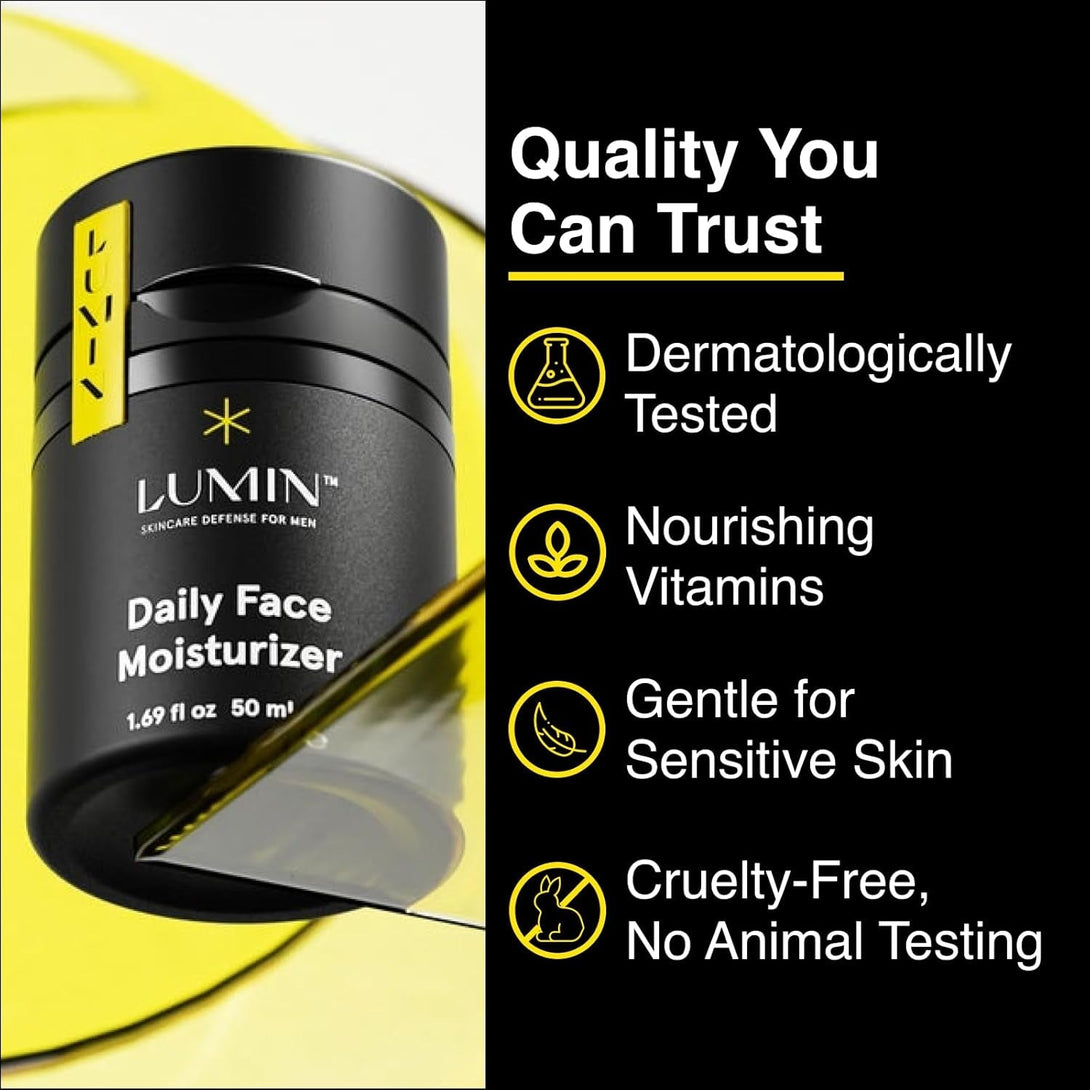 Lumin - Daily Face Moisturizer for Men - with Niacinamide, Mens Face Lotion, Mens Skin Care, Ideal for Normal & Combination Skin, 50Ml, 1-Pack