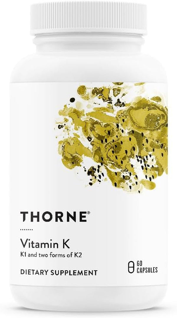 THORNE Vitamin K (Formerly 3-K Complete) - Vitamins K1 and K2 (As MK-4 and MK-7) - Supports Strong Bones* - 60 Capsules